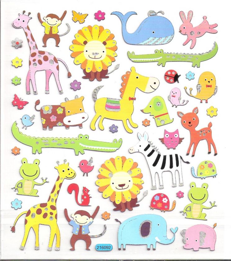 Cute Animal nursery stickers zebra, elephant alligator  