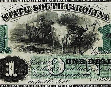 TCS 1872 $1 DOLLAR BILL ***South Carolina*** ***GEM UNCIRCULATED 