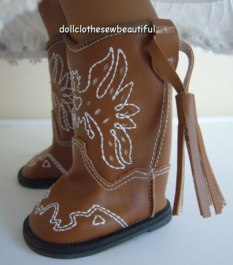 DOLL CLOTHES FIT American Girl Brwn COWBOY BOOTS EAGLES  