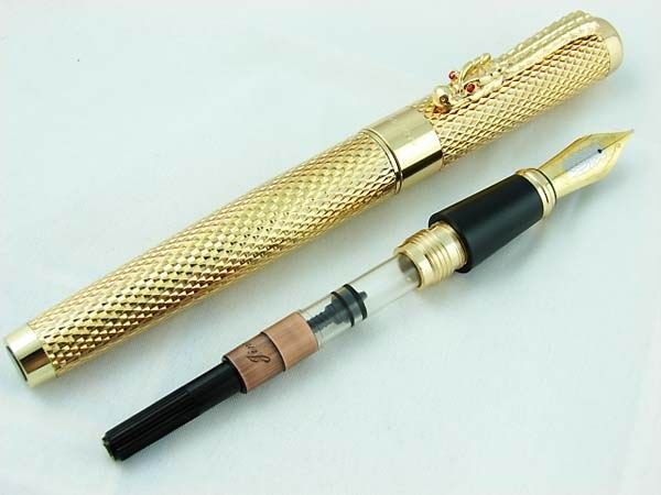 ANP53 Golden Checked DRAGON 18KGP Fountain Pen JINHAO  