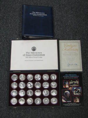 1989 Milestone of Space Proof Silver Dollar 24 Coin Set  