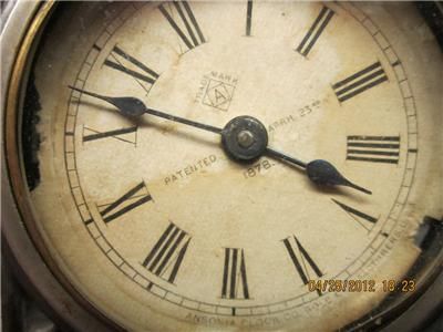   1878 Silver Plate Train / Locomotive clock 1800s ANSONIA CLOCK  