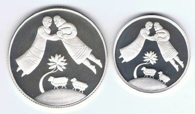 ISRAEL 2003 BIBLICAL ART JACOB & RACHEL BU+PR SILVER COINS + COA 