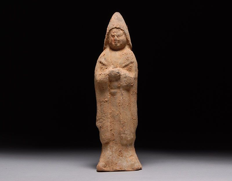 Ancient Chinese Tang pottery attendant figure 900 A.D.  