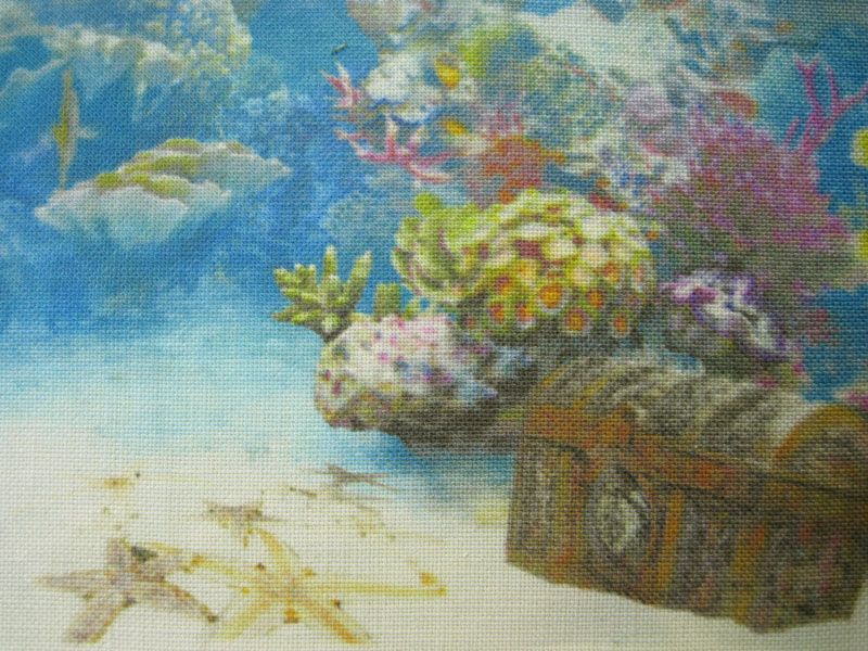 Underwater Scene X stitch Fabric   All Counts & Colors  