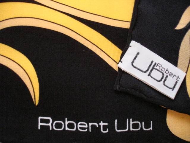   Silk Scarf 1970S 80’S Black & WHite Dragons Robert Ubu  