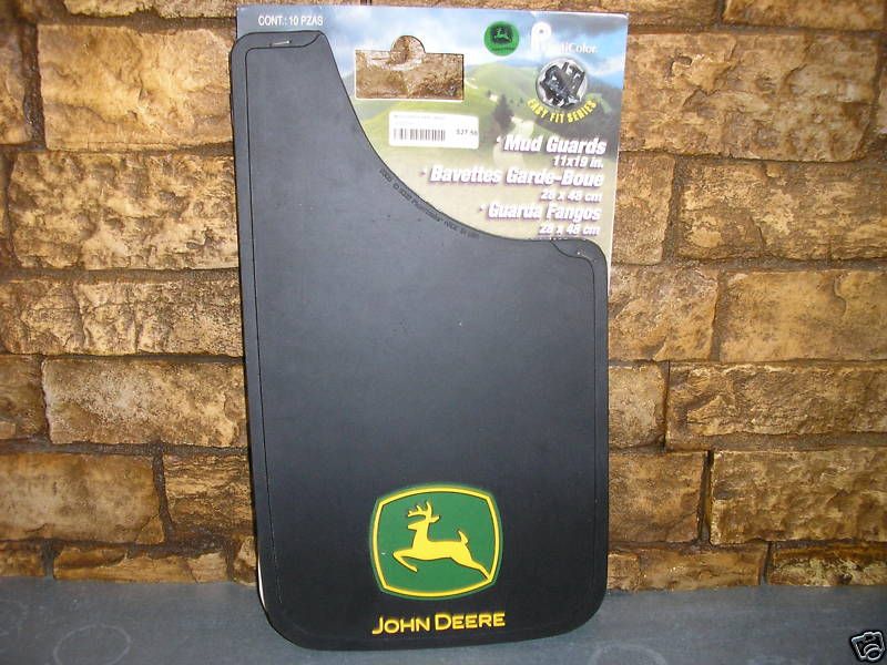 JOHN DEERE MUD GUARDS 11X19 CARS.TRUCKS, VANS ,BLACK  