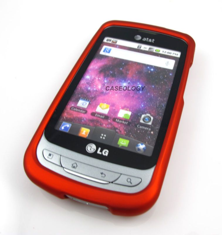 RED RUBBERIZED HARD CASE COVER ATT LG THRIVE PHOENIX  