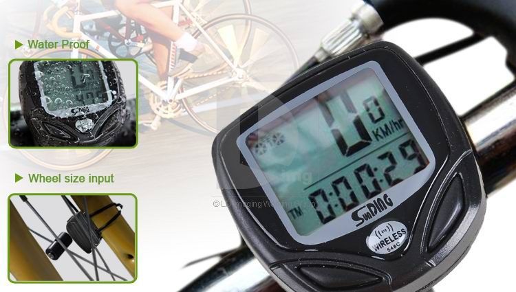   Wireless LCD Bike Bicycle Cycling Computer Odometer Speed Time  