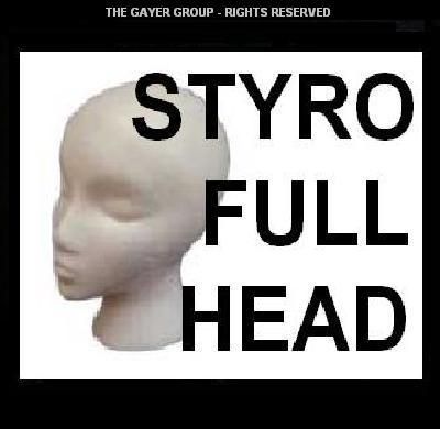 DOZEN WIG TOUPEE STYRO STYROFOAM HEAD #STYRO CASE 12  