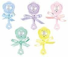 New Wilton Baby Shower Rattles Favor Accents 6pk  