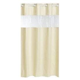 BEIGE Hotel Hookless Shower Curtain Vision Bath  