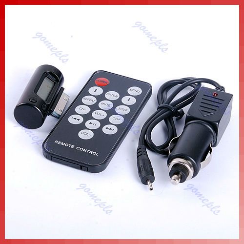 FM Transmitter + Remote + Car Charger Adapter For iPod iPhone 4G 3GS 