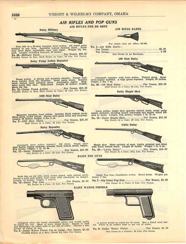 1931 Air Rifles Pop BB Guns Daisy Water Pistols Pump ad  