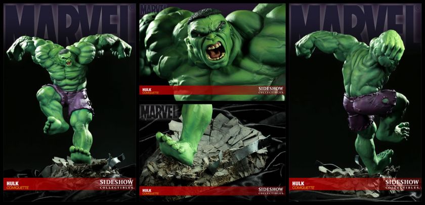 SIDESHOW EXCLUSIVE HULK COMIQUETTE POLYSTONE STATUE  