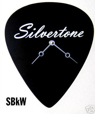 SILVERTONE Huge Guitar Pick CLOCK w/Tube Amp Style Logo  