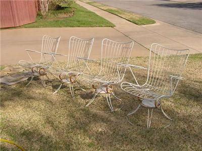 CHAIRS 4 MATCHING SALTERINI EAMES BERTOIA WOODDARD ERA SWIVEL ROCKING 