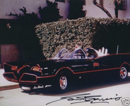 BATMAN TV 1966 IN THE BATMOBILE COLOR SIGNED CREATOR  