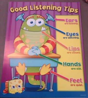 Chart   Good Listening Tips   Poster  