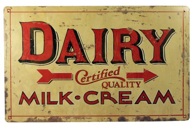 Got milk? Decor for the kitchen, restaurant or bar. Classic metal 