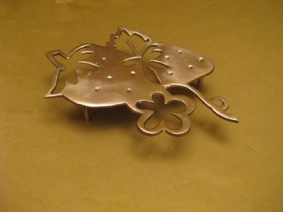 lovely ornate brass vintage trivet stand  