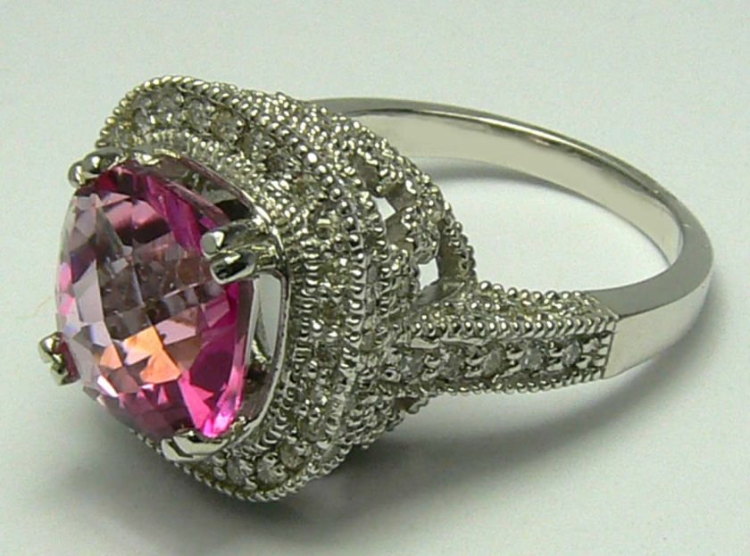 BLINDING PINK TOURMALINE & DIAMOND RING 5.0CTS  