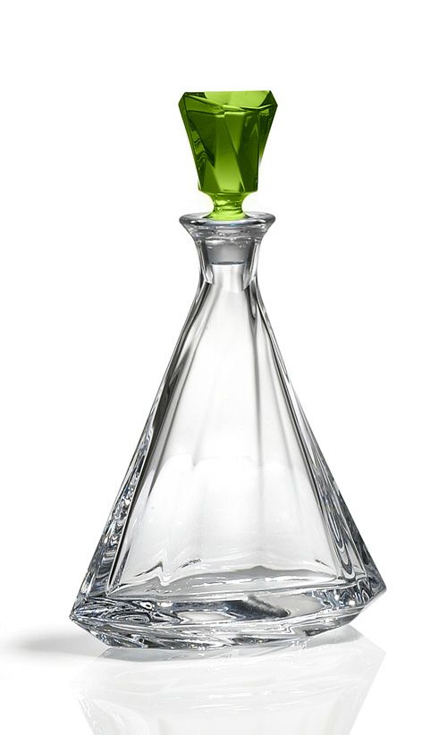 NEW IN BOX FULL LEAD BOHEMIA CRYSTAL DECANTER  GREEN  