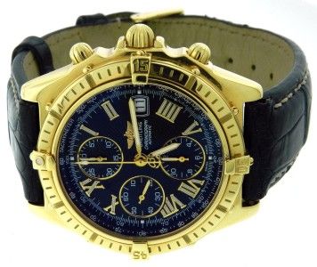 Mens Breitling Windrider Crosswind K13055 18K Gold Automatic 