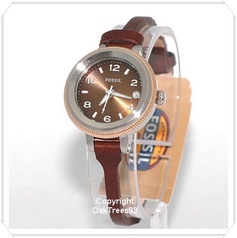 FOSSIL WOMENS BRIDGETTE BROWN LEATEHR WATCH AM4353  