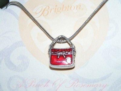 Brighton Red Emma Handbag Pendant Necklace NIB NEW  