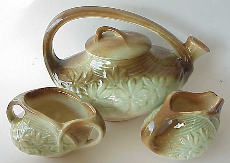 Vintage McCoy Tea Pot Set. SUPER Nice.  