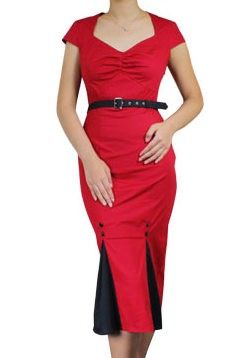 this super cool pin up dress is made of lightweight cotton spandex 
