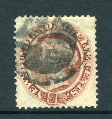 Newfoundland 1865 12c red brown SG 28 thin paper used CV £150