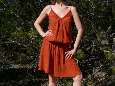 Drop Waist Sun Dress Swimsuit Cover Up Orange Medium  