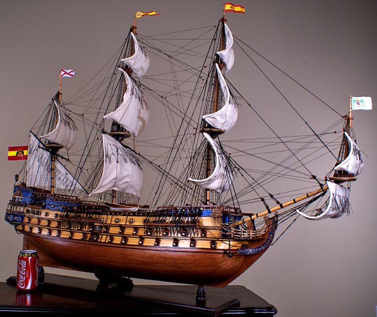 San Felipe 48 large scaled wood model ship tall Spanish boat  