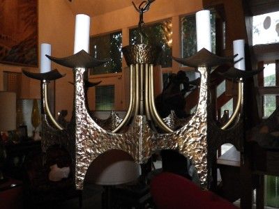 MID CENTURY MODERN BRUTALIST GOTHIC CHANDELIER DANISH  