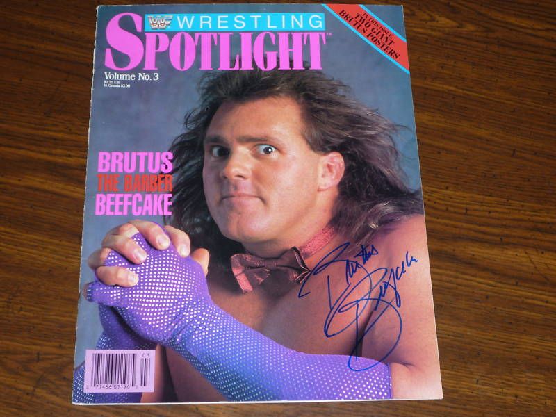 BRUTUS THE BARBER BEEFCAKE AUTOGRAPHED SPOTLIGHT MAG  