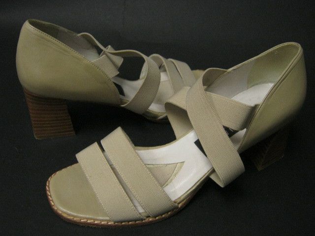 STUART WEITZMAN Beige Elastic Strap Heels Shoes Sz 6  