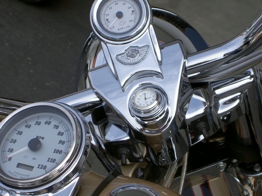 FORK LOCK CLOCK FOR HARLEY ROAD KING WHITE DIAL  