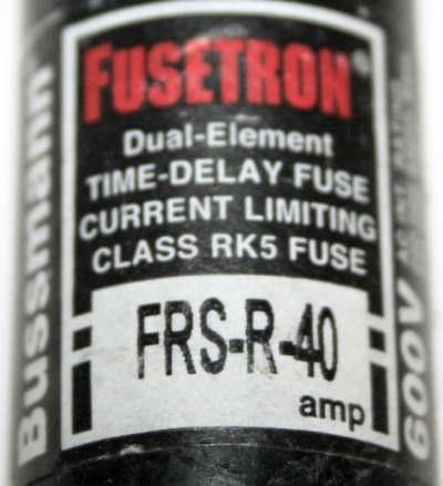 BUSS FUSETRON Time Delay FUSE 40A 600VAC RK5 FRS R 40  