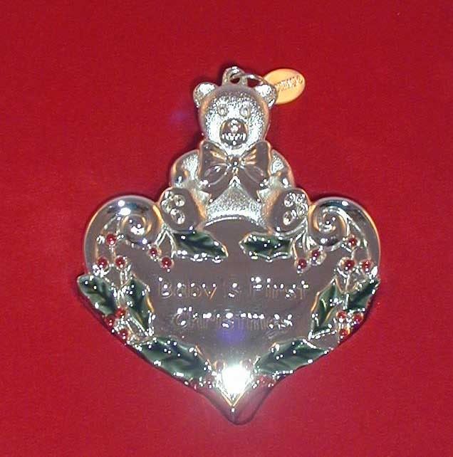 NEW GORHAM SILVER BABYS 1ST CHRISTMAS ORNAMENT  