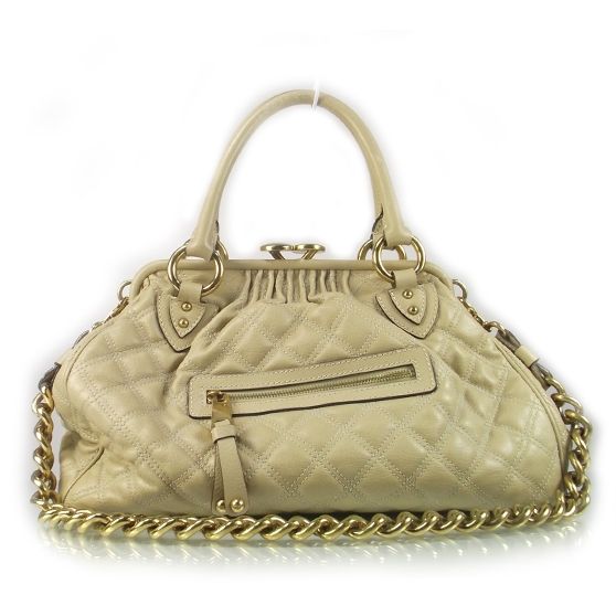 MARC JACOBS Quilted Leather STAM Bag Almond MJ  