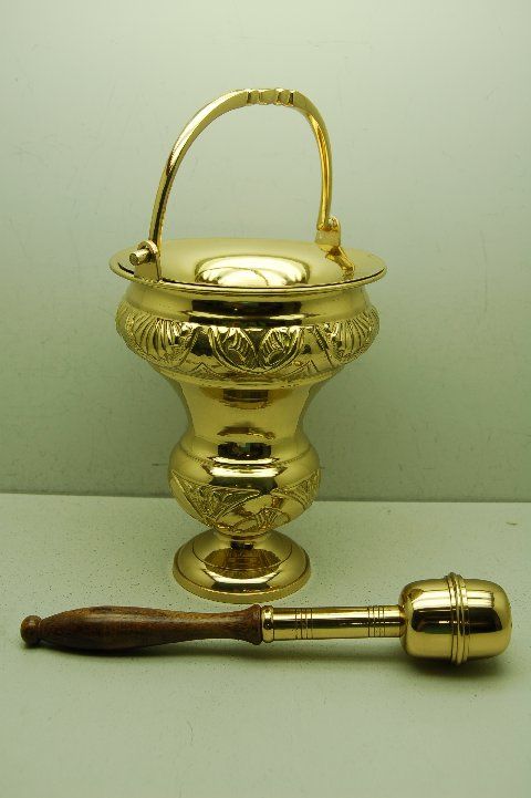 Fine Holy Water Bucket & Sprinkler set + + chalice +  