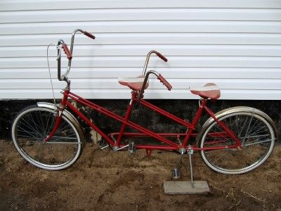 Vtg 1960s Original Huffy Daisy Daisy Red Tandem Two Seat / Person 