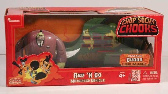 Chop Socky Chooks BUBBA w/ PIRANHA VEHICLE Rev N Go NEW  