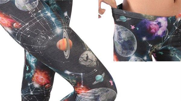 SASOO rock chic GALAXY PRINT planet spin space footless leggings 