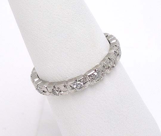 PLATINUM & SPARKLING DIAMONDS ETERNITY BAND RING  