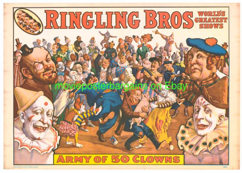 RINGLING BRO.S CIRCUS POSTER 1960 ORIG. LOW MIN. BID  