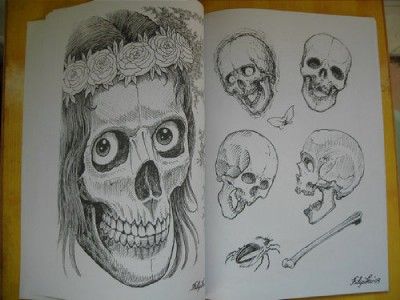 Skulls by Filip Leu popular design Tattoo Flash Book Sketch manuscript 