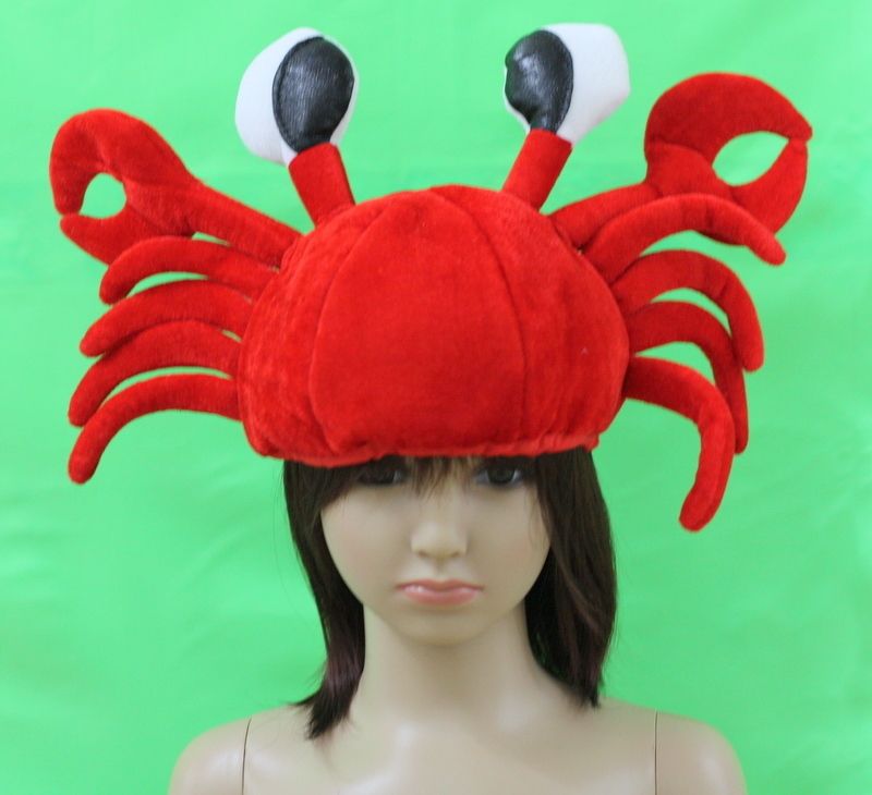 Xmas Christmas Funny Cute Red Crab Hat Party Costume For Free Size 